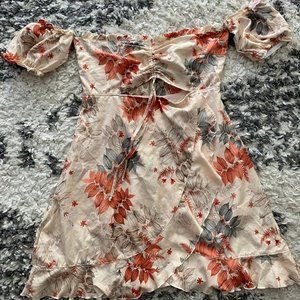 Floral Off shoulder Ruffle Mini Dress